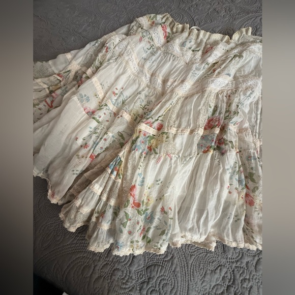Vintage Johnny Was Floral Cream Skirt Sz M🎀 - Picture 8 of 11